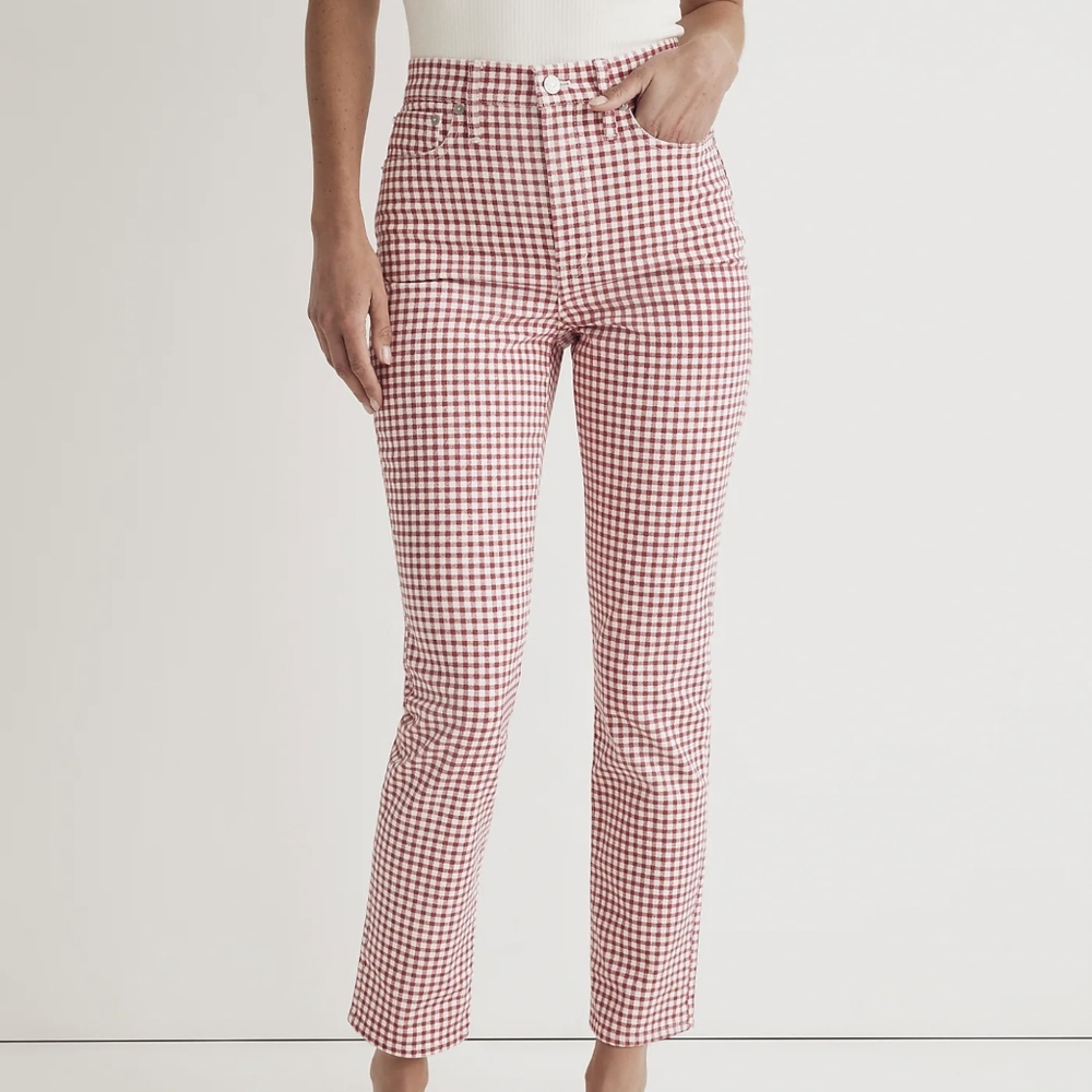 Madewell Red Gingham Perfect Vintage Jean